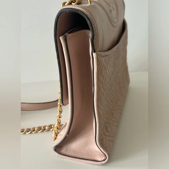 TORY BURCH Fleming Shell Pink Leather Convertible Shoulder Bag $498+ - Picture 5 of 12